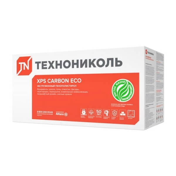 Пенополистирол экструдированный XPS ТЕХНОНИКОЛЬ CARBON ECO FAS/2 S/1 1180х580х100мм L-кромка фрезерованный с микроканавками