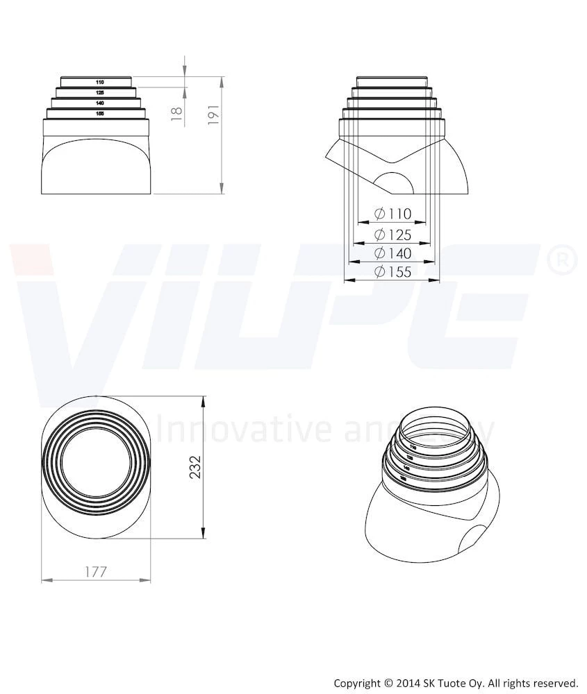 Ворот трубы 110 - 155 мм Vilpe
