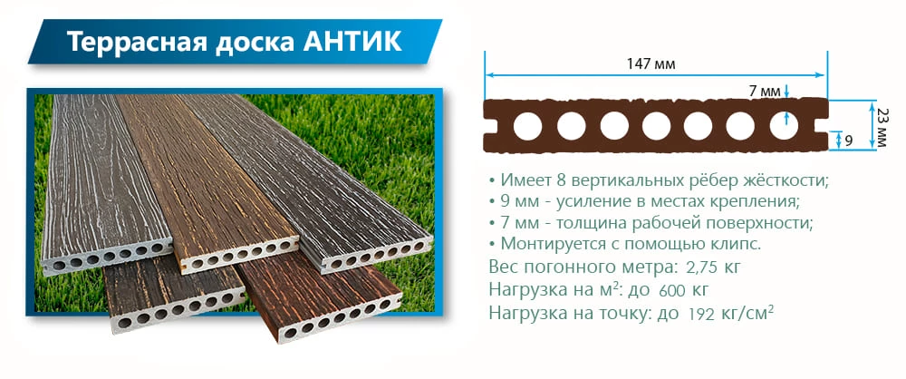 Террасная доска Террапол Антик